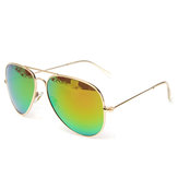 UV400 hommes miroir d'argent lunettes de soleil de cadre pilote de métal nuances lunettes